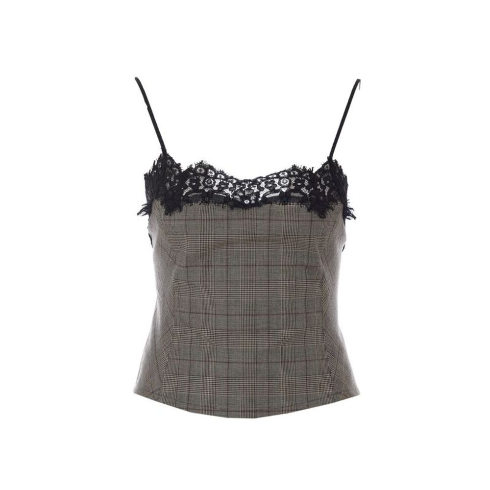 Pinko Women Telipogon Checked Top With Lace